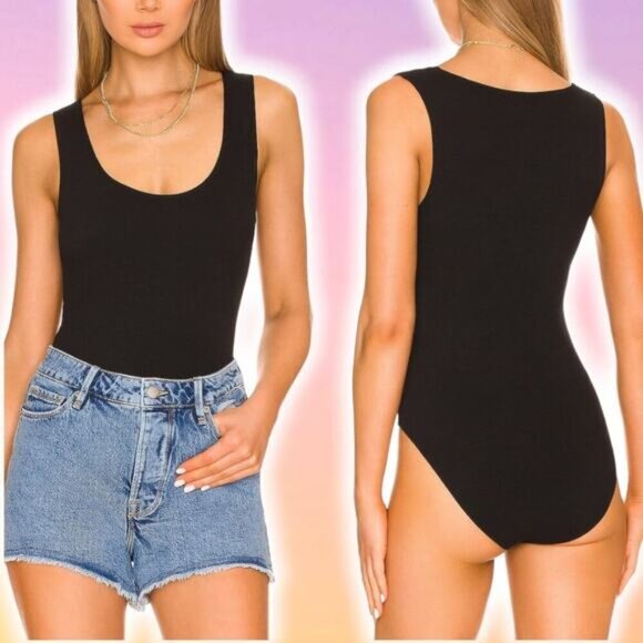 NWT GOOD AMERICAN The Feel Good Bodysuit Sz 4XL Black - Picture 1 of 10